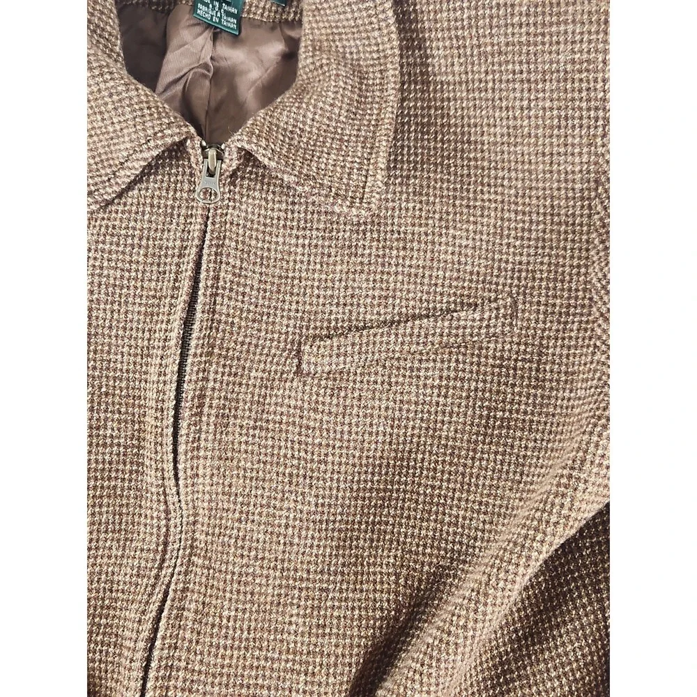 Lauren Ralph Lauren Size 12 Brown Lined Wool Full Zip Classic Jacket - Picture 2 of 7
